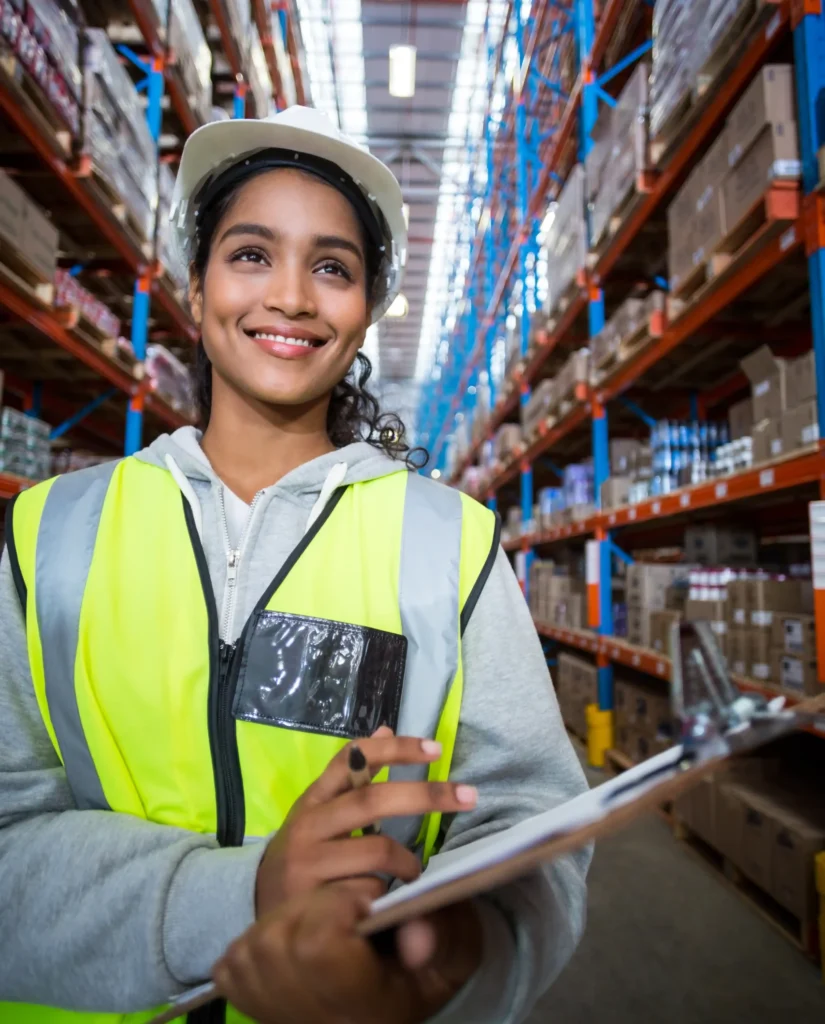 Female Worker in Warehouse